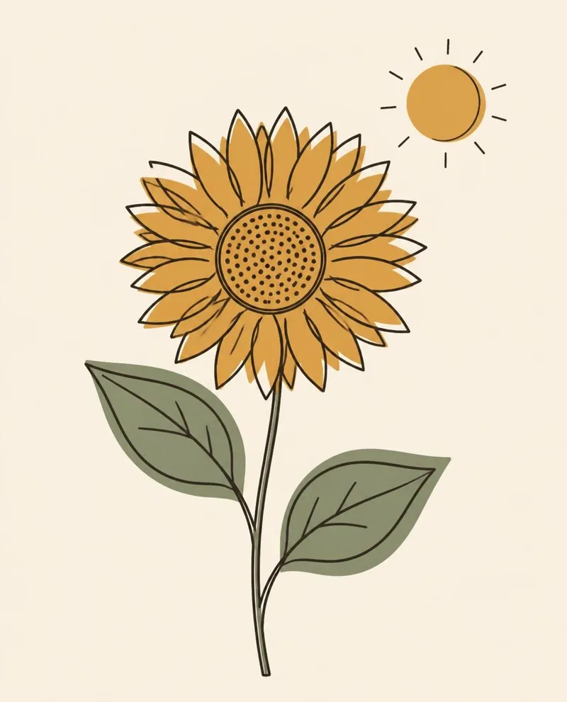 The Sunflower postcard: a sunflower turned towards the sun